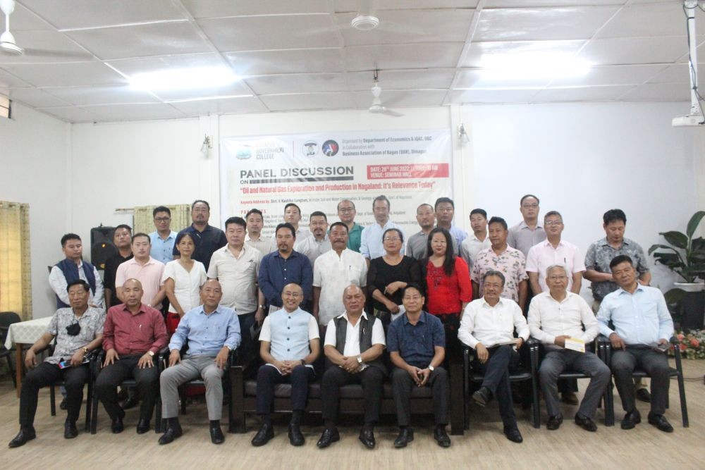 Panellist and attendees of a panel discussion on “Oil and Natural Gas Exploration and Production in Nagaland: It’s Relevance Today” held at Dimapur Government College (DGC), Dimapur on June 28.